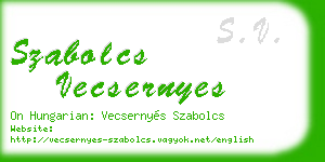szabolcs vecsernyes business card
