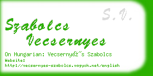 szabolcs vecsernyes business card